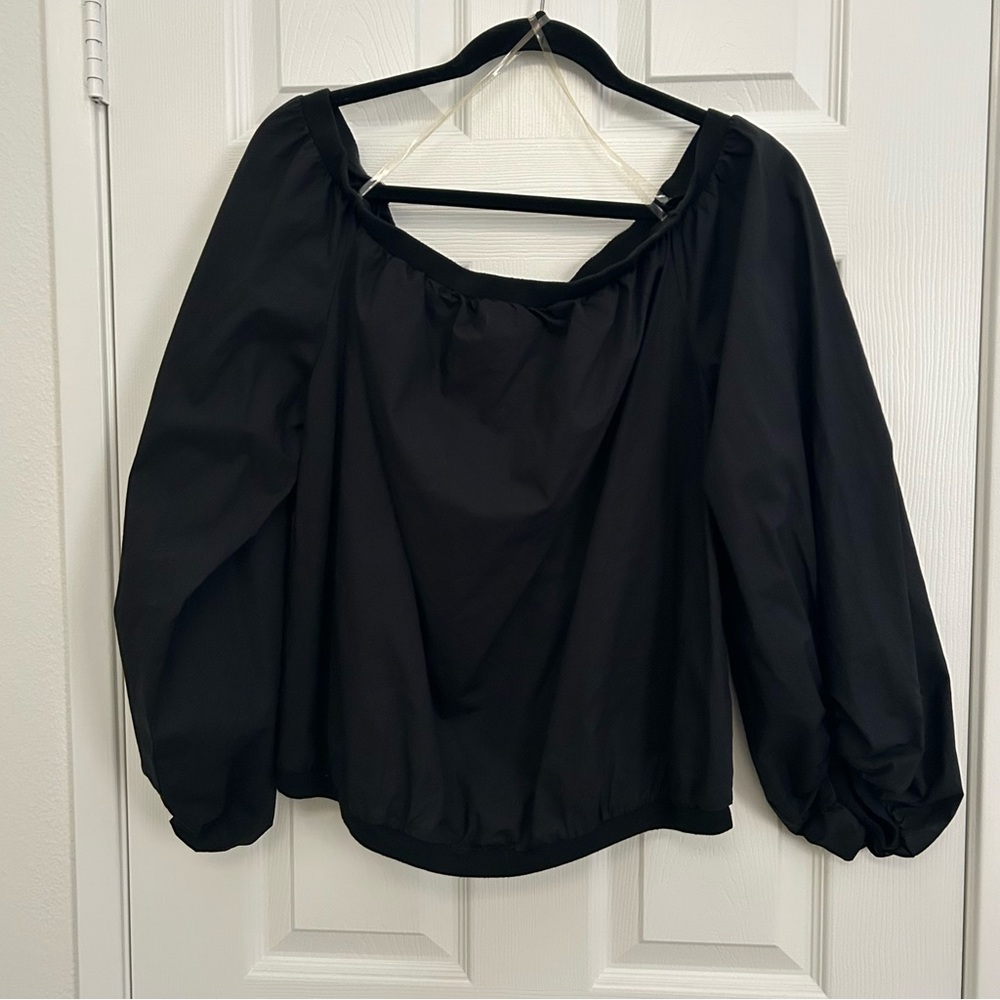 7 for AllMankind Black Off-Shoulder Blouse | Size XL